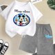 thumbnail image 3 of Camiseta y pantalones cortos con estampado de Mickey Mouse de verano para niños y adolescentes, traje de 2 piezas, ropa deportiva informal para niños y niñas, conjunto de moda Sunshine, 3 of 5