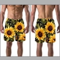 thumbnail image 3 of luoweisi Men's Beach Shorts Quick Dry Swim Trunks with Mesh Lining Sunflower L, 3 of 5