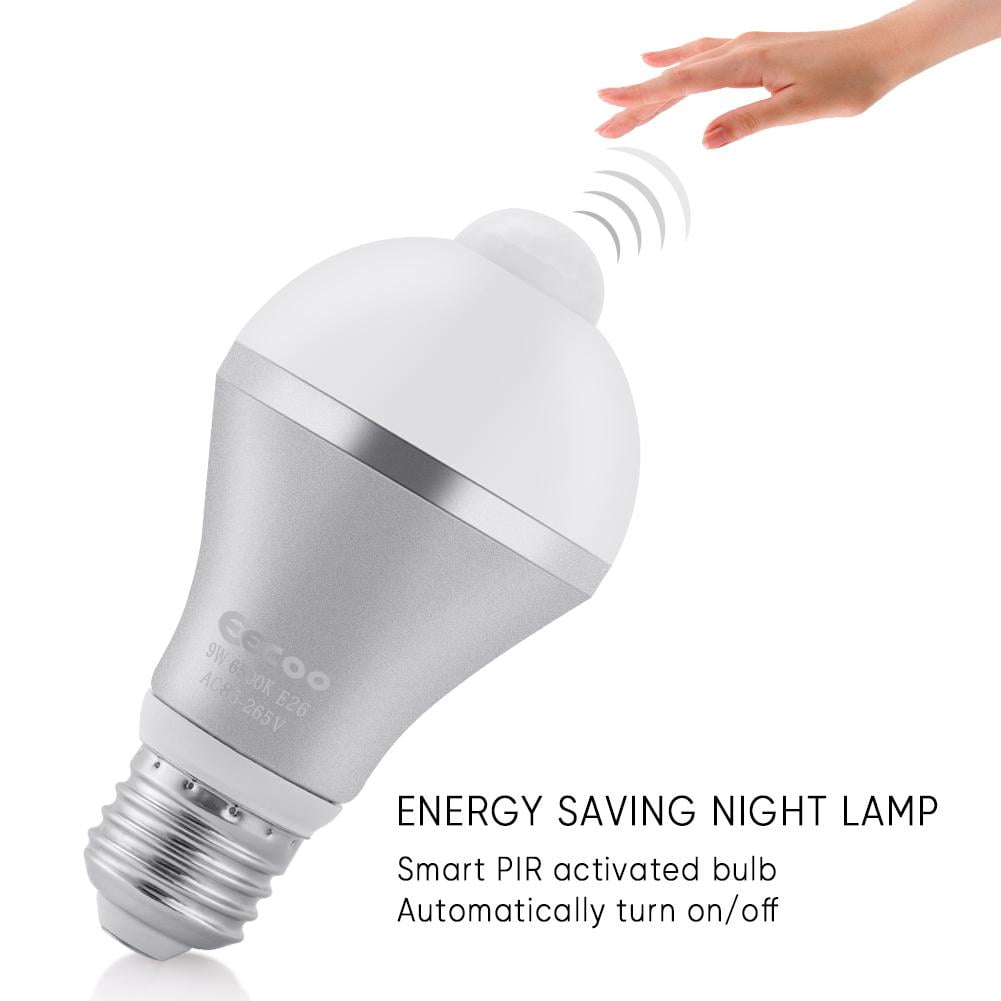 3pcs Motion Sensor Light Bulb Hilitand 9w Smart Pir Led Bulbs Auto On Off Security Lights Outdoor Indoo
