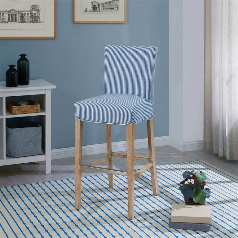 Blue and white striped bar stools sales