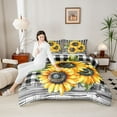 thumbnail image 5 of Homewish Retro Flowers Sunflowers 2pcs Bedding Comforter Set For Teens Female Girls,Geometric Plaid Twin Comforter Sets,Chic Floral Blossoms Breathable Bedding Set,Lightweight Room Decor,Reversible, 5 of 9