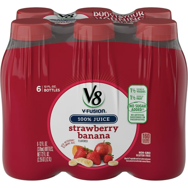V8 Strawberry Banana, 12 oz., 6 pack