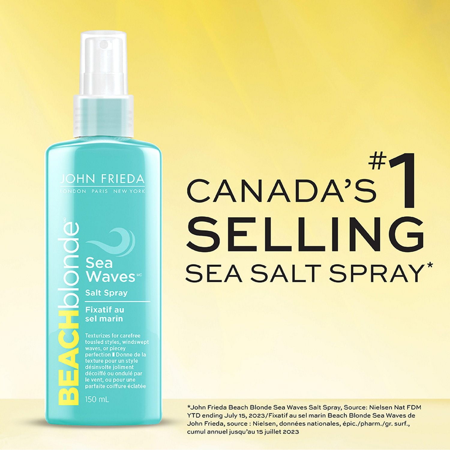 John Frieda Beach Blonde Sea Waves Salt Spray, Texturizing Spritz (Made in Canada)