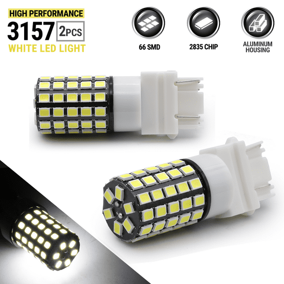 Syneticusa 3157 LED 6000k White Daytime Running Backup Reverse Light Bulbs