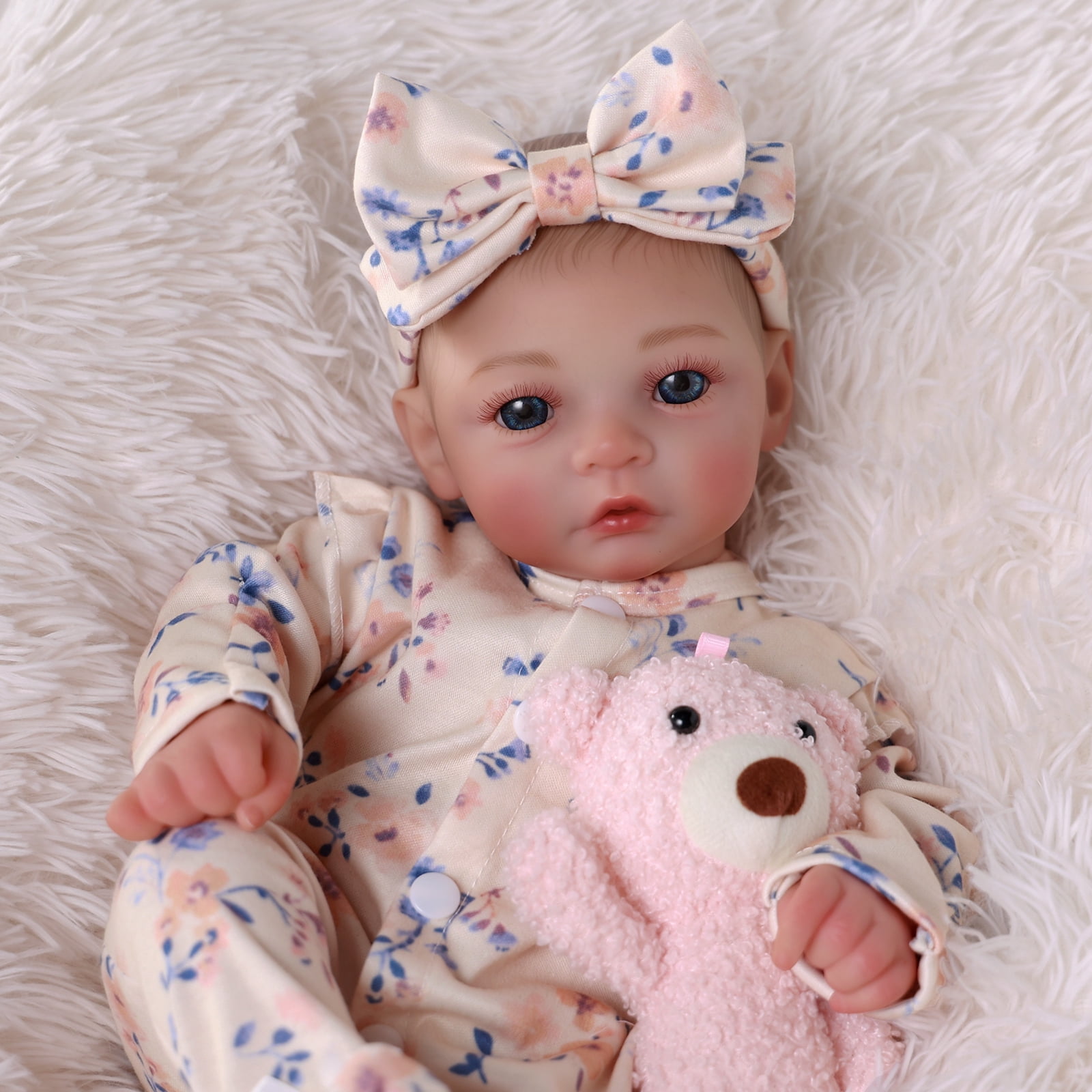RSG 17" Lifelike Reborn Baby Dolls - - Soft Cloth Body Real Life Baby Dolls with Gift Box for Kids Age 3+
