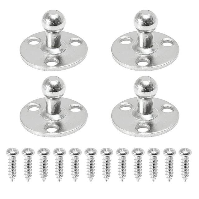 Unique Bargains 4 Set 10mm Car Vehicle Ball Studs Mounting Brackets Round for Gas Struts Shocks with Screw