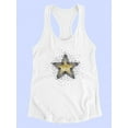 thumbnail image 3 of Big Gold Glittery Star Racerback Tank Women -Image by Shutterstock, Female Medium, 3 of 4