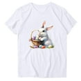 thumbnail image 3 of Inverlee Women's Easter Shirts Clearance Rabbits Eggs Print Tees Soft Short Sleeve T Shirts Blouses Athletic Crewneck Tunic Tops, 3 of 4