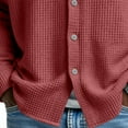 thumbnail image 7 of Dwellite Men's Button Down Shirt 2026 Spring Fashion Jacket Casual Long Sleeve Lightweight Solid Color Shirts Wine XL, 7 of 7