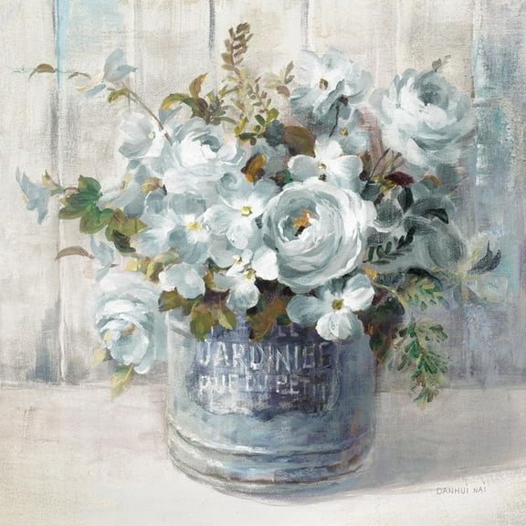 Art.com Garden Blooms I Blue Crop Art Print by Danhui Nai, 16" x 16"