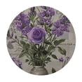 thumbnail image 4 of WYYP Purple Flowers Round Tablecloth Waterproof 100% Polyester Fiber White, 4 of 8