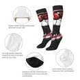 thumbnail image 2 of Bixox Fierce Red Viper Graphic Art Patterned Men's and Women's Knee Socks High Socks Outdoor Sports Socks, 2 of 5