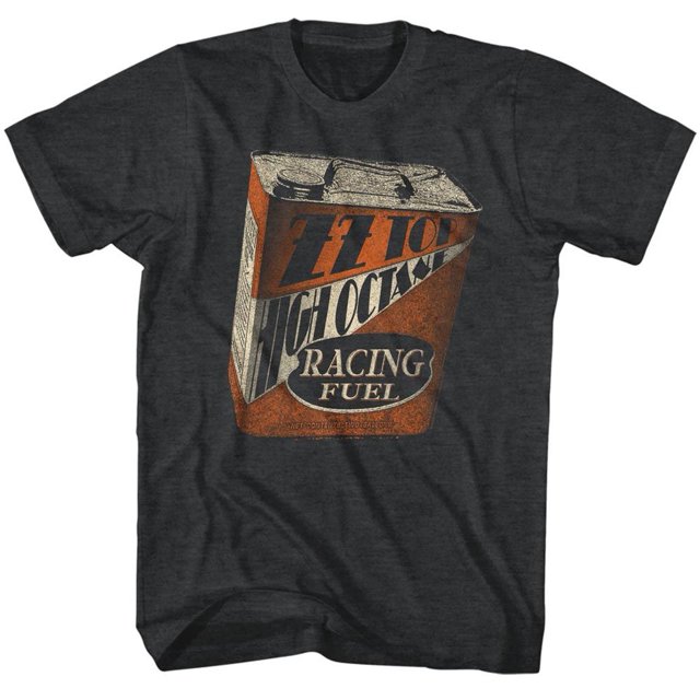 ZZ Top Racing Fuel Black Heather Adult T-Shirt 6Xl