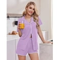 thumbnail image 5 of Ekouaer Pajamas for Women Set 2 Piece Soft Button Up Pjs Short Sleeve Summer Lounge Sets Comfy Sleepwear, 5 of 6