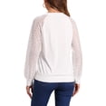 thumbnail image 3 of INSPIRAR CHIC Blusa de Manga de Encaje para Mujeres Casual Trabajo Oficina Top Camisa XL Blanca, 3 of 5