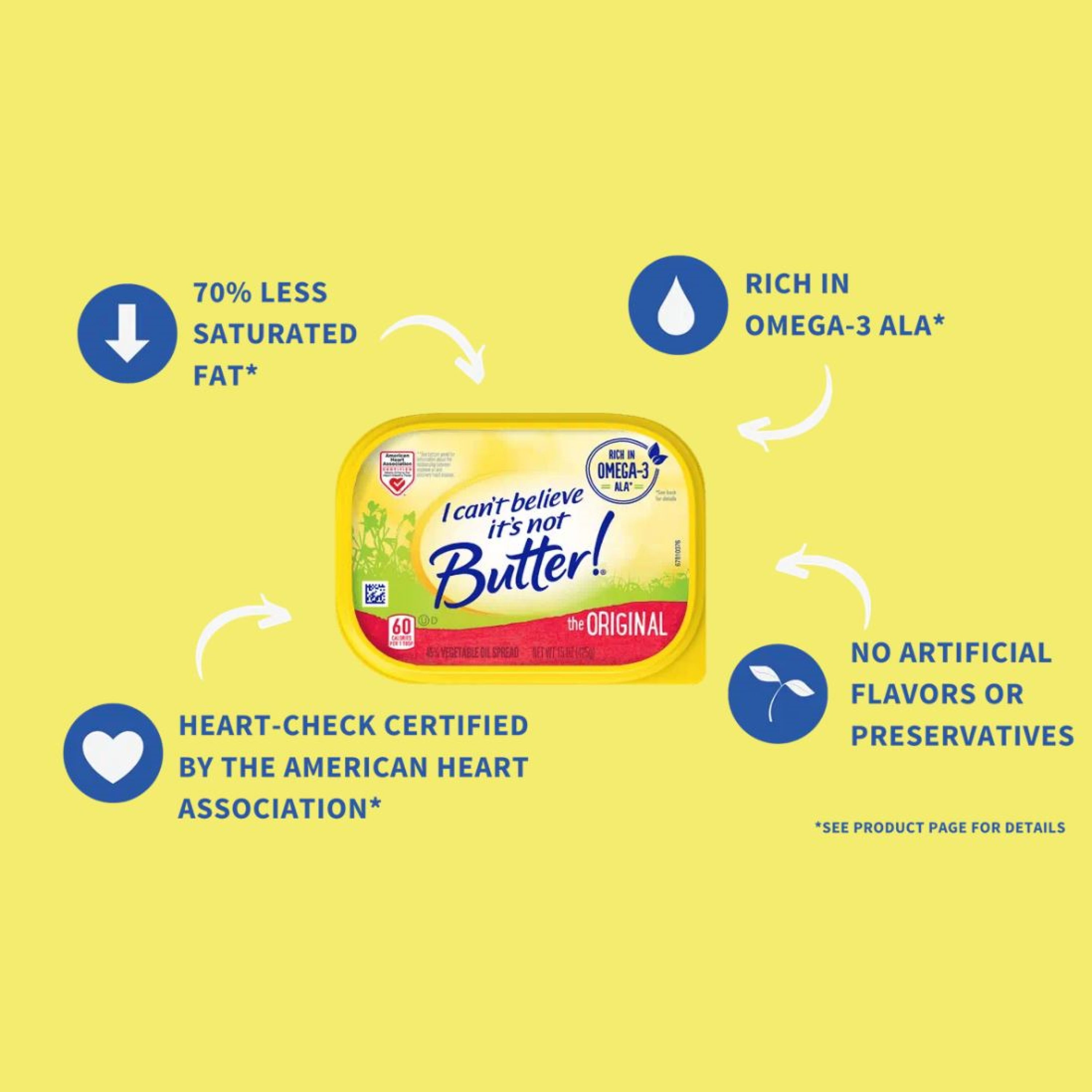 I Cant Believe Its Not Butter! Original, a NutriRich Buttery Spread, 45 oz Tub