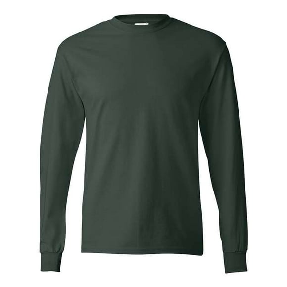 Camiseta de manga larga Hanes TAGLESS, Deep Forest, pequeña hanes 5586