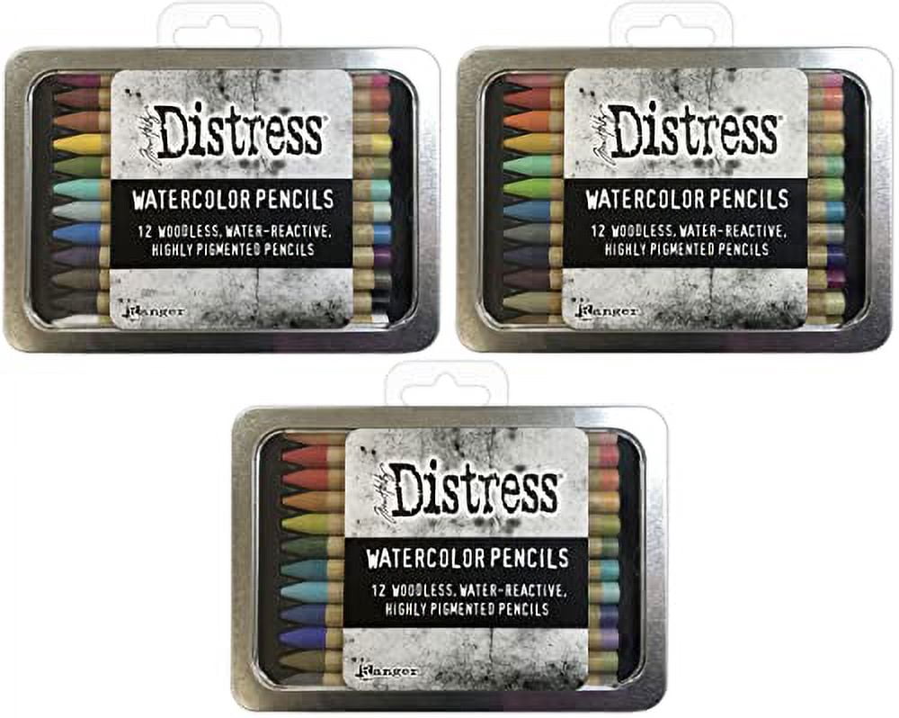 Tim Holtz Distress Watercolor Pencils Set 1, 2 and 3-36 Woodless Watercolor Pencils