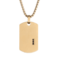 thumbnail image 1 of Collar Hombre Acero Inoxidable con Zircona Cúbica Negra LUCKMAN Modelo Gavin Dorado UNITALLA, 1 of 7