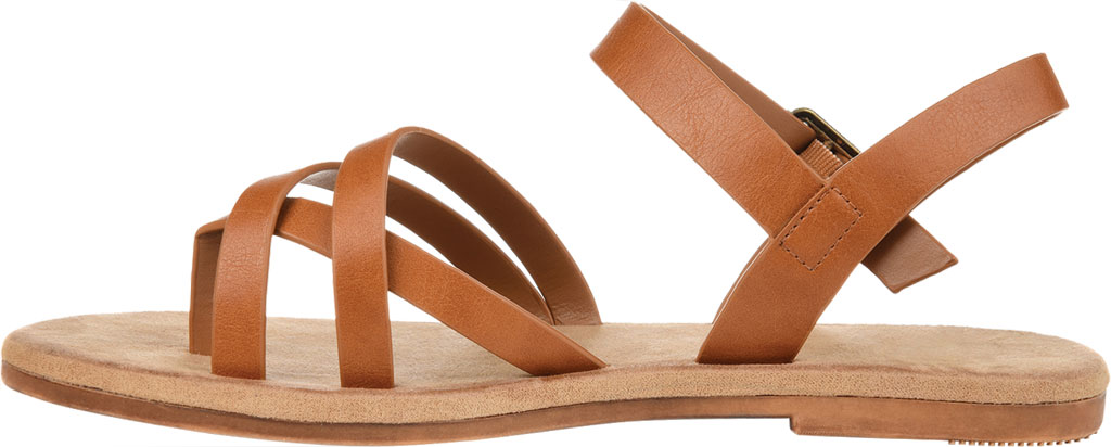 Women's Journee Collection Vasek Flat Thong Sandal Tan Faux Leather 5.5 M