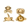 Crossed Arm Monkey Antique Gold-Finished Two-Piece Cap 23~17x11~15.5mm 2pcs/pack (3-pack Value Bundle), SAVE $2