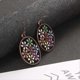 thumbnail image 4 of Pendientes de botón, bohemios, con flores multicolores, redondos y huecos, con gancho colgante, accesorios de joyería para adolescentes., 4 of 5