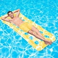 thumbnail image 2 of 73 x 34in Inflatable Pool Float 1 Piece Adults Floating Pool Lounge for Lake Beach Swimming Pool Fun, Yellow, 2 of 9