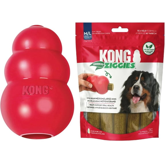 Paquete combinado de juguetes y golosinas KONG Classic y Enhanced Ziggies