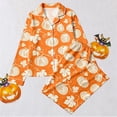 thumbnail image 2 of CONZONE Halloween Big Girls Pajamas Pumpkin Pjs Set Hallowmas Jammies Long Sleeve Button Down Shirts Pants 2 Piece Sleepwear Loungewear for Kids, 2 of 7