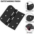 thumbnail image 3 of 3 Pack Door Hinges, Black Door Hinges 4in x 4in Interior and Exterior Door Hinges, Removable Pin, Heavy-Duty Hinges for Residential Doors with Square & Round Corners, 3 of 7