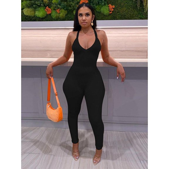 Backless Criss Cross Rompers Womens Jumpsuit Sporty Workout Fitness Solid Casual One Piece Outfits Sleeveless