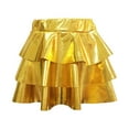 thumbnail image 3 of Tisuna Girls Layered Skirt Child Sequin Print Elastic Waist A-Line Skirts Fashion Loose Girls Carnival Dance Wear Gold Size 4-5 Years, 3 of 4