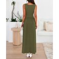 thumbnail image 3 of Vestido casual BTFBM Summer Maxi para mujer sin mangas con fruncidos, 3 of 9