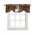 thumbnail image 7 of Tie Up Valance Curtain for Kitchen, Coffee Beans Cup Drink on Brown Rod Pocket Short Curtains Adjustable Tie-Up Shade Valances, Vintage Cafe Style Window Treatment for Bathroom Living Room Bedroom, 7 of 7