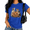 Blue, variant on Cozymy Cat Pumpkin Graphic Short Sleeve Tee Women's Halloween Print T-Shirt