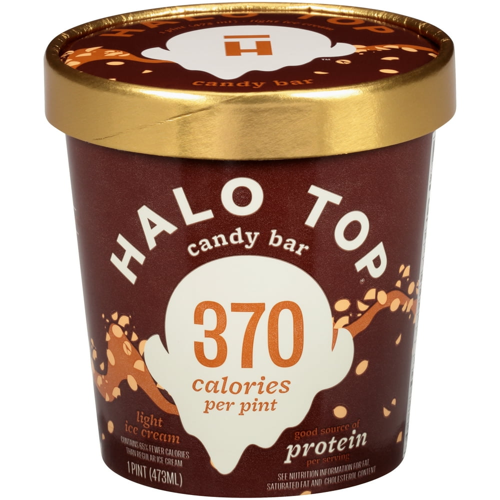 Halo Top Candy Bar Light Ice Cream Pint , 16 fl oz