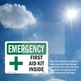 thumbnail image 5 of First Aid Kit Inside With Symbol OSHA Emergency Vinyl Decal Label 18 Inch x 12 Inch - 5 Pack, 5 of 6