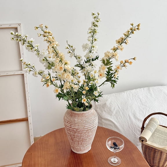 fuxzkrlz Artificial Delphinium Flower, 36.6" Long Stem Faux Silk Bouquets for Tall Vase, Realistic Fake Larkspur Flower for Wedding Home Table Decor