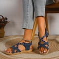thumbnail image 6 of Xfvqtps Womens Bohemian Roman Sandals Flat Open Toe Crisscross Strap Casual Comfortable Walking Shoes for Women Summer Outdoor Beach, 6 of 9