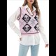thumbnail image 2 of Suéter de Punto Sin Mangas con Cuello en V para Mujer, Chaleco con Estampado de Calaveras, Top Corto Sin Mangas Rosa L, 2 of 10