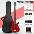 thumbnail image 2 of Ktaxon 4 String Electric Bass Guitar 44in Full Size Bass Kit with Closed SS Pickups, 20W Amp, Dark Red, 2 of 14