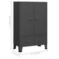 thumbnail image 4 of vidaXL Garde-Robe Industrielle Anthracite 67x35x107 cm Acier, 4 of 5