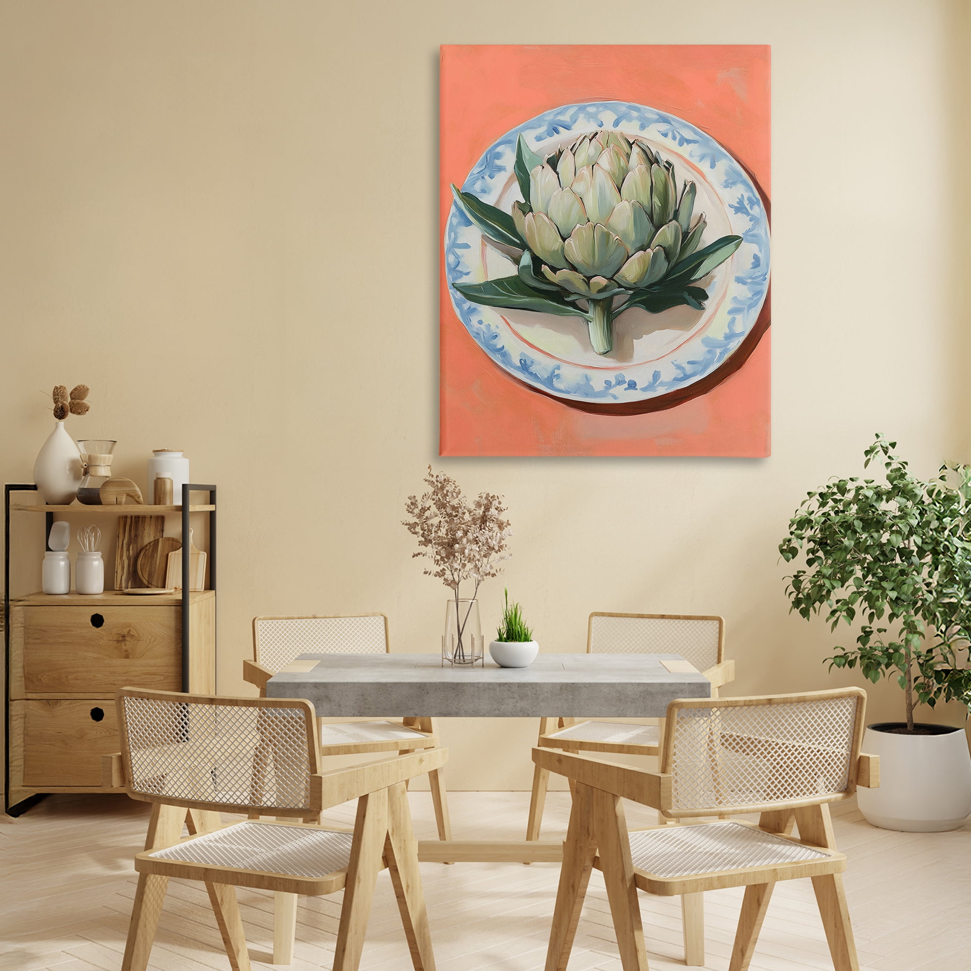 Stupell Industries Retro Artichoke over Orange Canvas Wall Art, design by The Prints Vibe