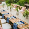 thumbnail image 3 of Blue Yellow Cloth Napkins, Botanical Floral Motifs Wildflower Striped Washable and Reusable Dinner Napkins Set of 8, Table Napkin for Kitchen Party Birthday Wedding Hotel Housewarming 20"x20", 3 of 8