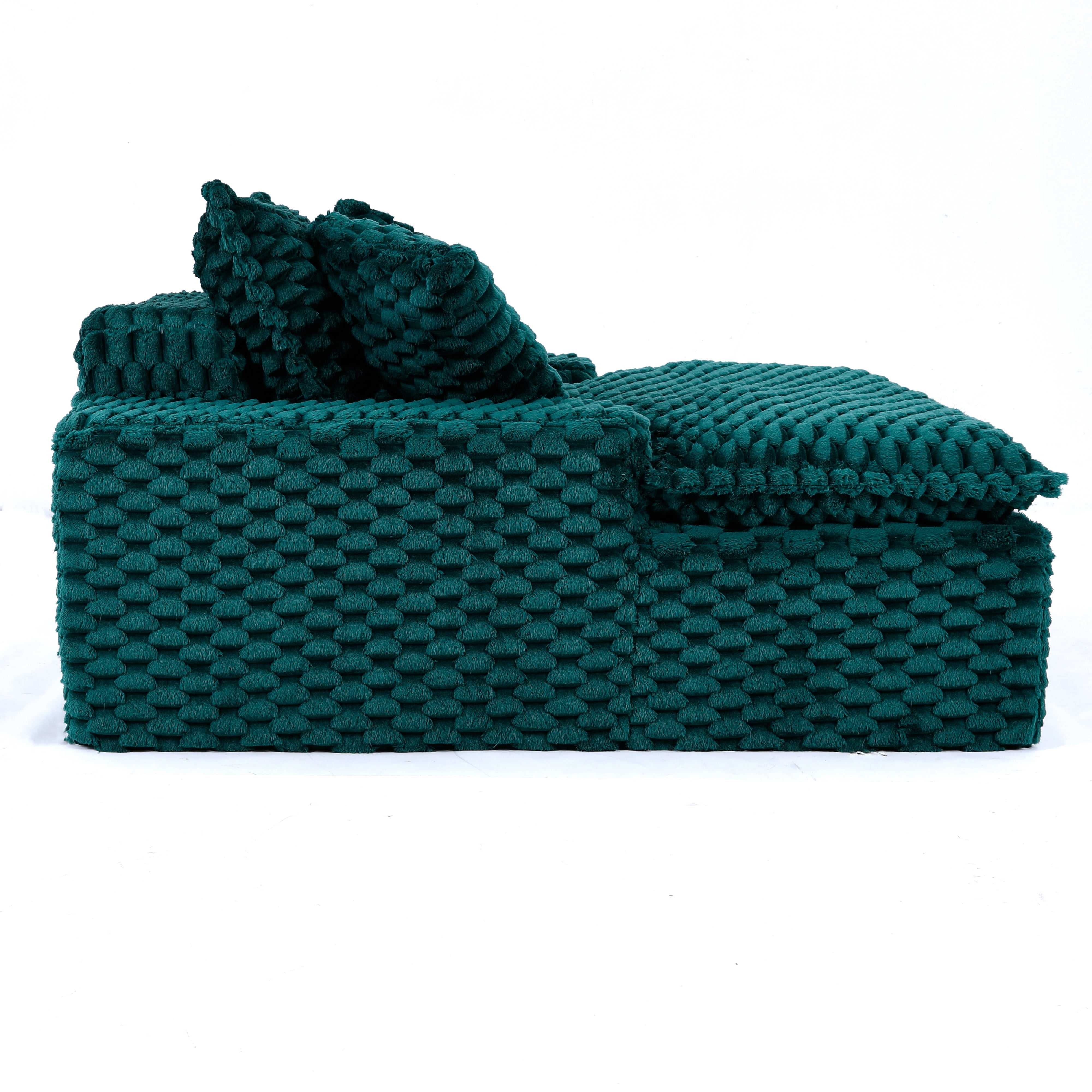 Gewnee 51 Inch Single Sofa,Extra-Wide Seats and Armrests,Two Pillows and One Backrest,Suitable for Bedrooms and Living Rooms.Green