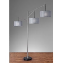 Three Light Floor Lamp Brushed Metal Swing Arms