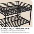 thumbnail image 5 of Aukfa Heavy Duty Queen over Queen Metal Bunk Bed with Ladders and Guardrail for Kids, Teens and Adults, Black, 5 of 8