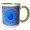Green/White, variant on 3drose, Islamic Pottery Designs. Madaba, Jordan, 11oz Two-tone Blue Mug