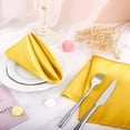 thumbnail image 5 of IKOMMI 12 Pack Square Satin Napkin Bright Silk Table Napkin Soft Smooth Fabric Table Napkin for Wedding Banquet Party Decoration, Champagne, 17 x 17 Inch, 5 of 7