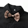 thumbnail image 3 of Hienoo Boys Suit Long Sleeve Button-Down Shirt & Suspenders Pants & Bow Tie Outfits, 3 of 7